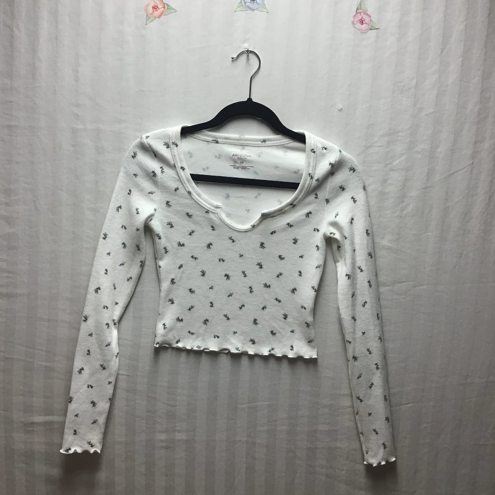 Arizona Jean Co.- Juniors flannel floral crop top